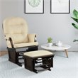 Costway Contemporary Fabric Rocking Chair Glider & Ottoman Set in Beige