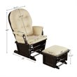 Costway Contemporary Fabric Rocking Chair Glider & Ottoman Set in Beige