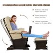 Costway Contemporary Fabric Rocking Chair Glider & Ottoman Set in Beige