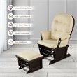 Costway Contemporary Fabric Rocking Chair Glider & Ottoman Set in Beige