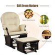 Costway Contemporary Fabric Rocking Chair Glider & Ottoman Set in Beige