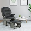 Costway Contemporary Fabric Rocking Chair Glider & Ottoman Set in Dark Gray