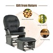 Costway Contemporary Fabric Rocking Chair Glider & Ottoman Set in Dark Gray
