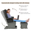 Costway Contemporary Fabric Rocking Chair Glider & Ottoman Set in Dark Gray
