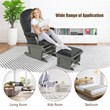 Costway Contemporary Fabric Rocking Chair Glider & Ottoman Set in Dark Gray