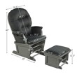Costway Contemporary Fabric Rocking Chair Glider & Ottoman Set in Dark Gray