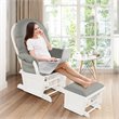Costway Baby Nursery Relax Rocker Glider & Ottoman Set with Cushion in Gray