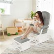 Costway Baby Nursery Relax Rocker Glider & Ottoman Set with Cushion in Gray