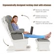 Costway Baby Nursery Relax Rocker Glider & Ottoman Set with Cushion in Gray