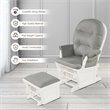 Costway Baby Nursery Relax Rocker Glider & Ottoman Set with Cushion in Gray