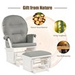 Costway Baby Nursery Relax Rocker Glider & Ottoman Set with Cushion in Gray