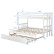 Costway Wood and PB Twin Over Twin Pull-Out Bunk Bed with Trundle in White