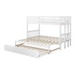 Costway Wood and PB Twin Over Twin Pull-Out Bunk Bed with Trundle in White