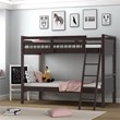 Costway Contemporary MDF and Wood Twin Over Twin Bunk Bed in Espresso
