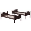 Costway Contemporary MDF and Wood Twin Over Twin Bunk Bed in Espresso