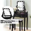 Costway Vanity Set with Dressing Table and Cushion Stool in Black