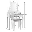 Costway Vanity Set with Dressing Table and Cushion Stool in White