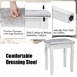 Costway Vanity Set with Dressing Table and Cushion Stool in White