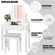 Costway Vanity Set with Dressing Table and Cushion Stool in White
