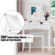Costway Vanity Set with Dressing Table and Cushion Stool in White