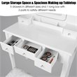 Costway Vanity Set with Dressing Table and Cushion Stool in White