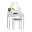Costway Vanity Set with Dressing Table and Cushion Stool in White