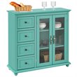Costway Drawers & Doors Buffet Sideboard Table Kitchen Storage Cabinet in Green