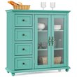 Costway Drawers & Doors Buffet Sideboard Table Kitchen Storage Cabinet in Green