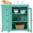 Costway Drawers & Doors Buffet Sideboard Table Kitchen Storage Cabinet in Green