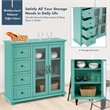Costway Drawers & Doors Buffet Sideboard Table Kitchen Storage Cabinet in Green