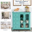 Costway Drawers & Doors Buffet Sideboard Table Kitchen Storage Cabinet in Green