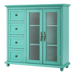 Costway Drawers & Doors Buffet Sideboard Table Kitchen Storage Cabinet in Green