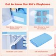 Costway Large Kids Play Tent/Playhouse Children/Castle Fairy Tent in Mat Blue