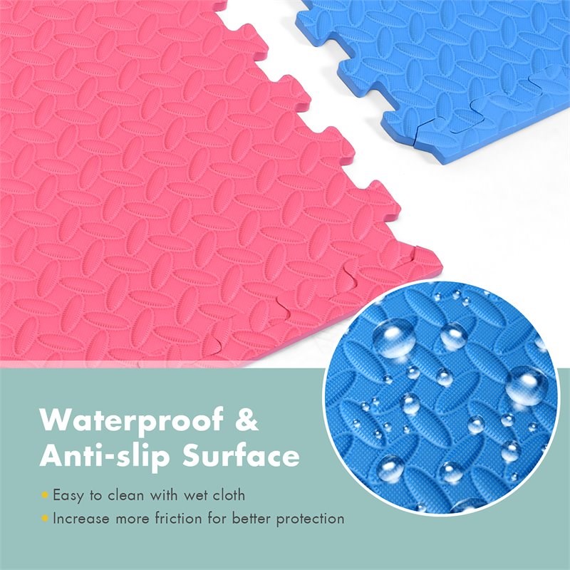 Costway 12-piece Interlocking Kid's Puzzle Exercise Play Mats in Multi-Color