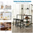 Costway 3-piece Counter Height Dining Bar Table Set with 2 Stools in Gray