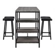 Costway 3-piece Counter Height Dining Bar Table Set with 2 Stools in Gray