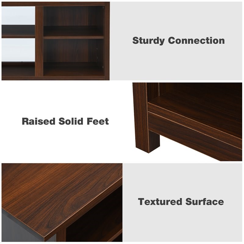 Costway 2-tier TV Stand Entertainment Center for TV's up to 65