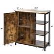 Costway Storage Cabinet Multipurpose Freestanding Cupboard in Rustic Brown/Black