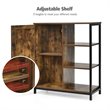 Costway Storage Cabinet Multipurpose Freestanding Cupboard in Rustic Brown/Black