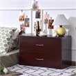Costway 2-Drawer End Table Nightstand Dresser Organizer with Handle in Brown