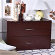 Costway 2-Drawer End Table Nightstand Dresser Organizer with Handle in Brown