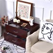Costway 2-Drawer End Table Nightstand Dresser Organizer with Handle in Brown