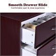 Costway 2-Drawer End Table Nightstand Dresser Organizer with Handle in Brown