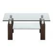 Costway Rectangle Glass Coffee Table with Metal Legs for Livingroom in Coffee