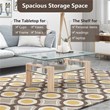 Costway Rectangle Glass Coffee Table with Metal Legs for Livingroom in Natural