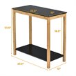Costway 2-Tier Bamboo Side Sofa End Console Table with Storage Shelf in Natural