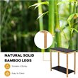 Costway 2-Tier Bamboo Side Sofa End Console Table with Storage Shelf in Natural