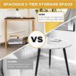 Costway 2-Tier Bamboo Side Sofa End Console Table with Storage Shelf in Natural