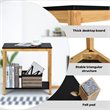 Costway 2-Tier Bamboo Side Sofa End Console Table with Storage Shelf in Natural