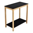 Costway 2-Tier Bamboo Side Sofa End Console Table with Storage Shelf in Natural
